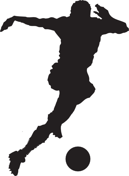 Football Player Clip Art Free Vector For Free Download - Soccer Clipart Black And White (438x597), Png Download