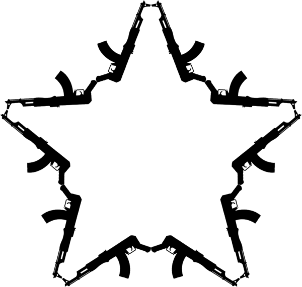 Ak 47 Tattoo - Ak 47 Star Tattoo (600x571), Png Download