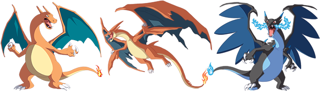 And Mega Charizard X - Mega Charizard Y (667x191), Png Download