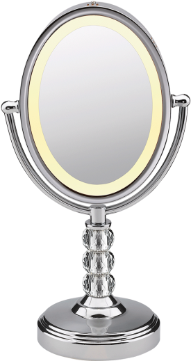 Oval Crystal Ball Accent Mirror - Conair Be71ct Makeup Mirror - Polished Chrome (550x550), Png Download