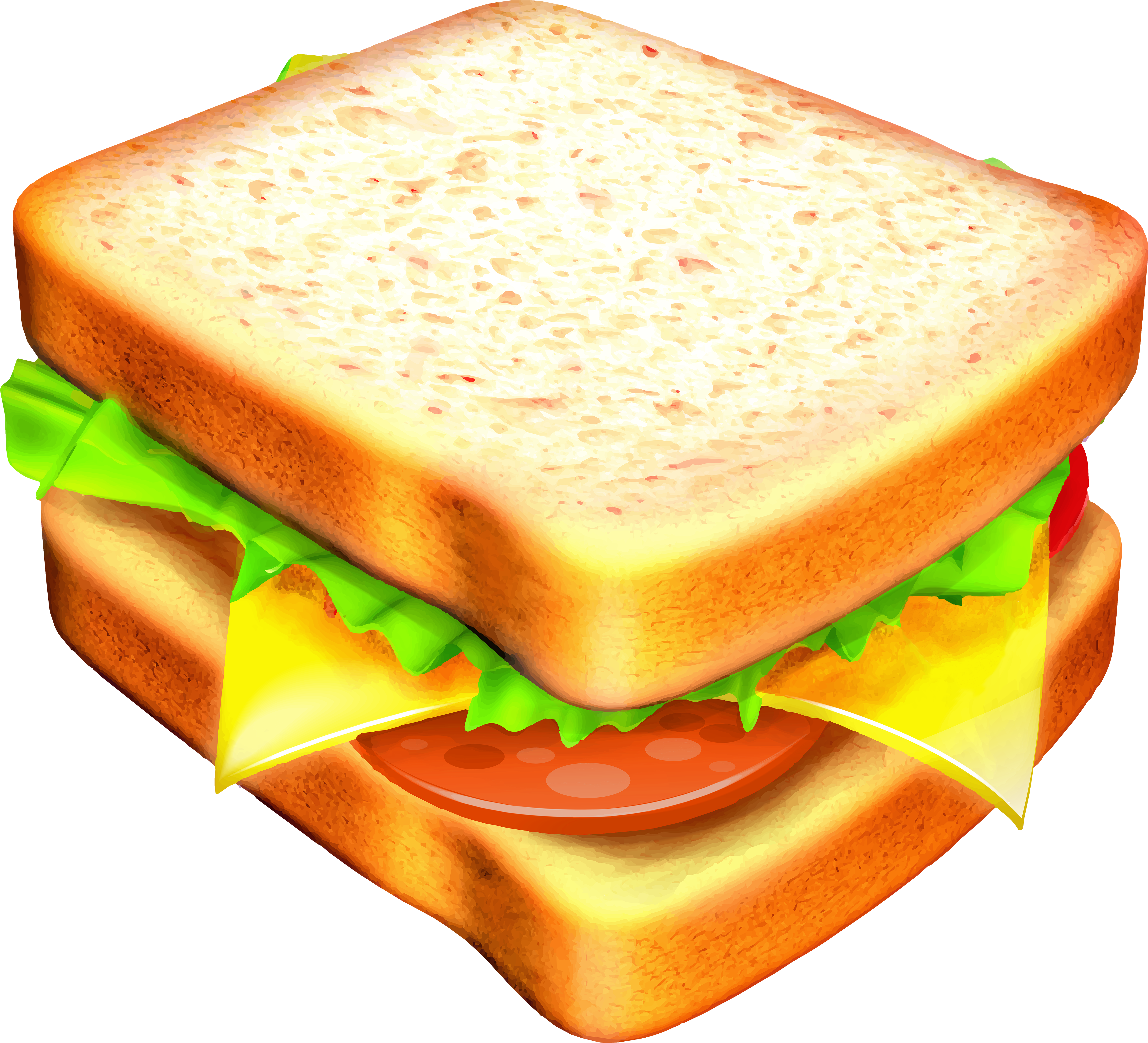 Cheese Sandwich Clip Art (5000x4542), Png Download