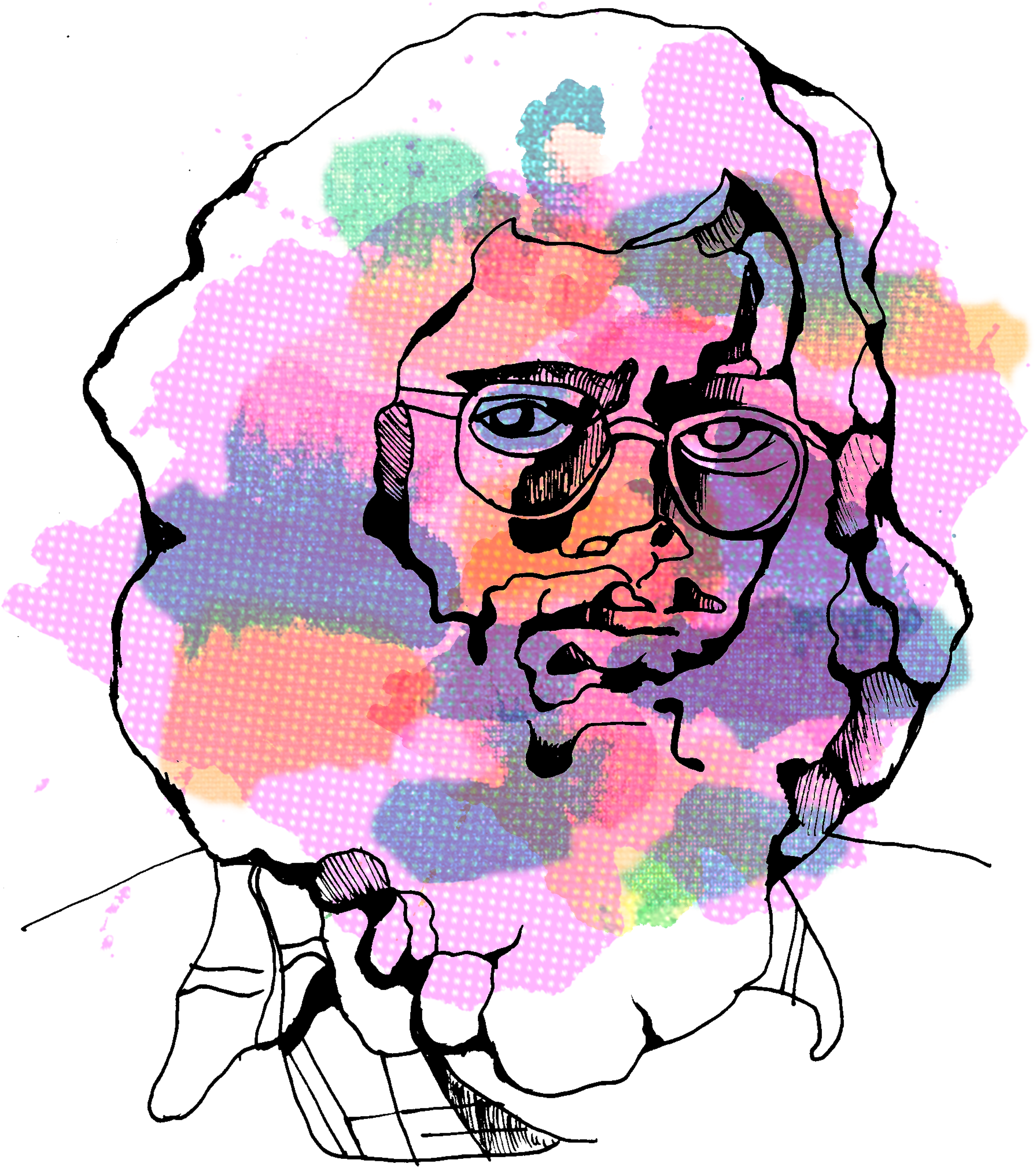 Terence Mckenna - Illustration (1800x2109), Png Download