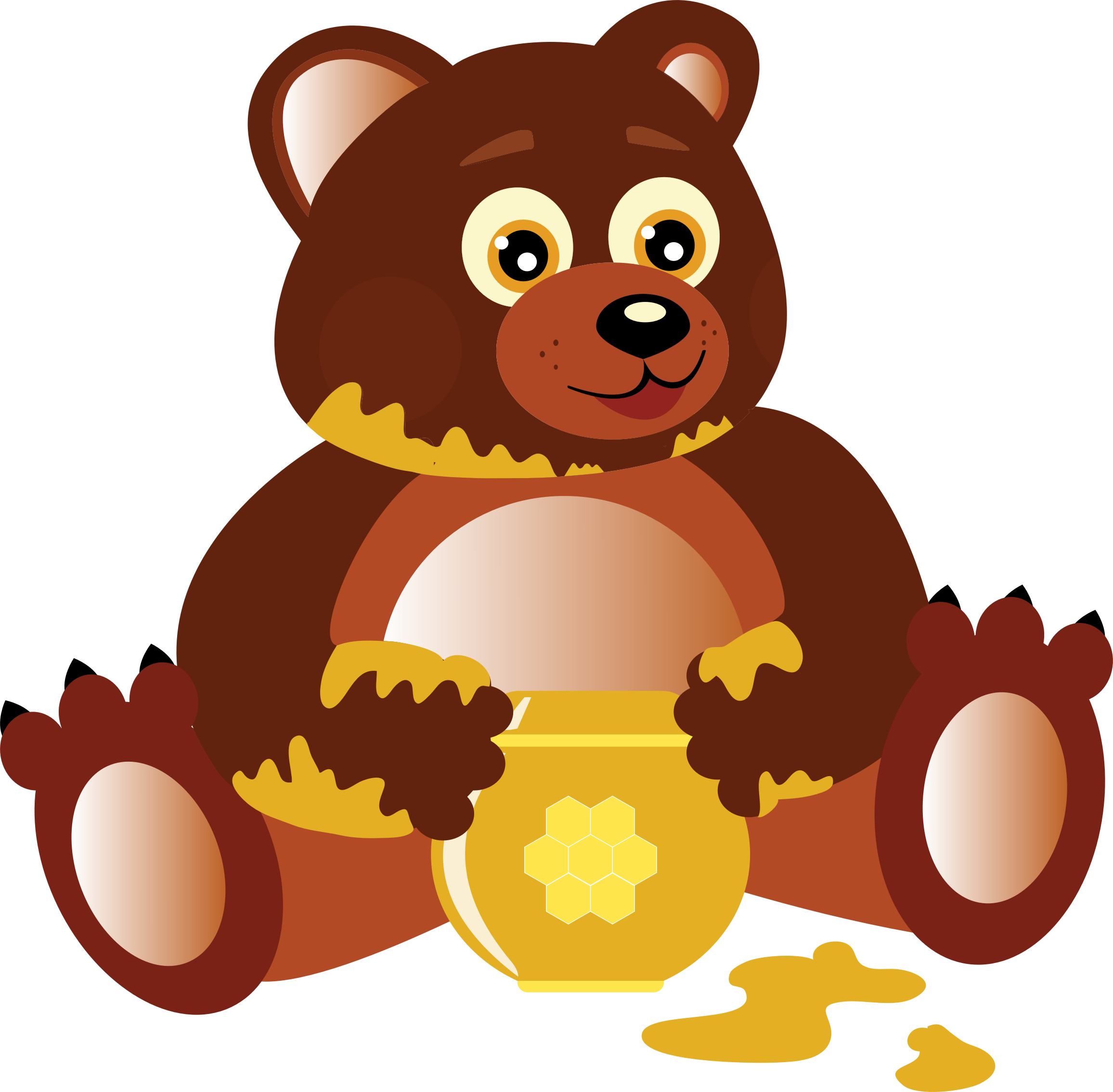 This Free Icons Png Design Of Bear Eating Honey (2312x2268), Png Download
