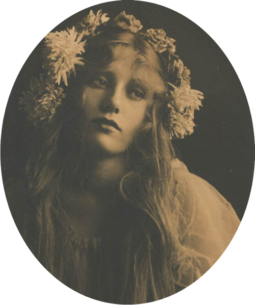 Vintage Beauty Wearing The Flower Crown - Ophelia Hamlet (500x598), Png Download