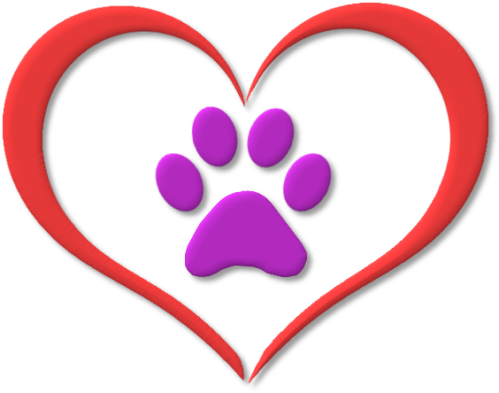 Paw In Heart - Love My Dog Heart Png (566x450), Png Download