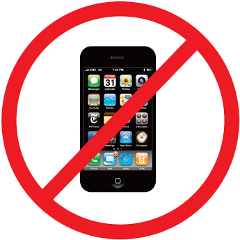 No Cell Phone - Don T Use Your Cell Phone In Class (350x378), Png Download