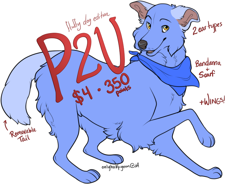 P2u] Fluffy Dog By Onlyhalfpigeon On Deviantart Picture - Dogs In Bandana Deviantart (797x639), Png Download