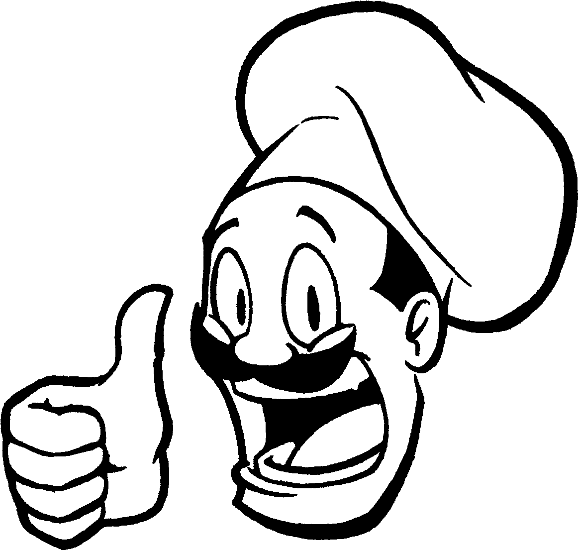 Picture Royalty Free Stock Chef Hat Clipart Black And - Happy Chef Clip Art (1262x1185), Png Download