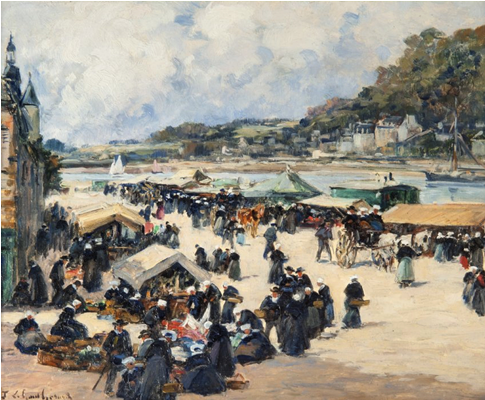Marché À Chateaulin By Fernand Marie Eugéne Legout - Châteaulin (600x400), Png Download