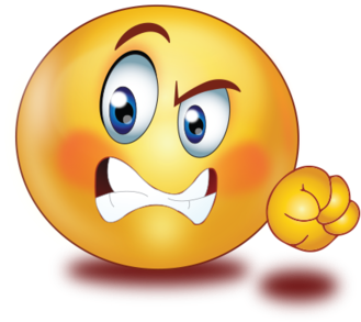 Angry Face With Fist Hand - Angry Emoji With Hands (384x384), Png Download