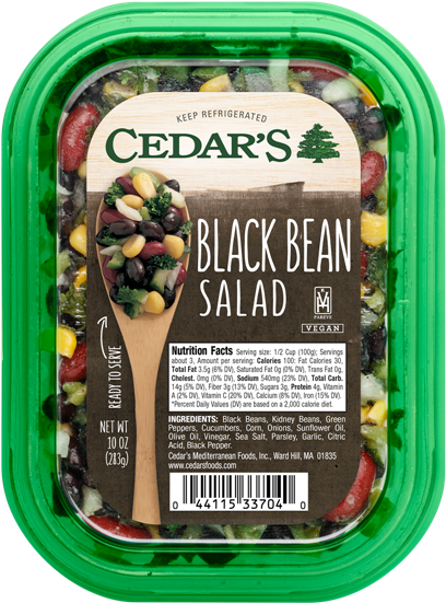Blackbean Saladt 10oz - Cedar's Tzatziki Greek Strained Yogurt Dip, Cucumber (550x550), Png Download