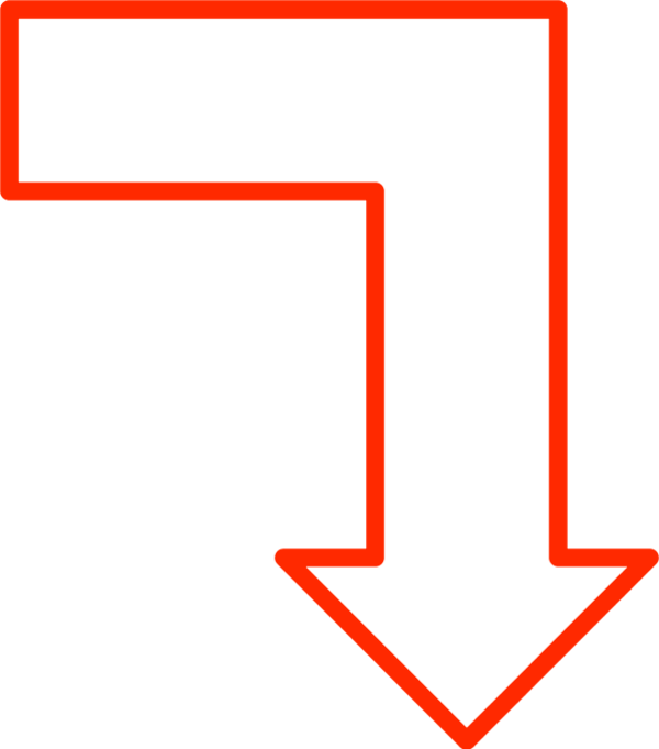 Arrows Pointing Down Png Shape Arrow Pointing Down - Arrow Pointing Right Then Down (600x681), Png Download