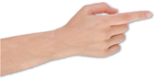 Earcare Now Has Financing - Finger Pointing Arm Png (562x347), Png Download