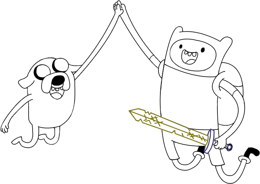 Finn And Jake Drawing At Getdrawings - Deviantart (872x627), Png Download