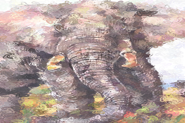 Watercolour Painting Bull Elephant Blurred - Indian Elephant (606x402), Png Download