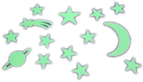 Stars Glow In The Dark Transparent Minex - Glow In The Dark Transparent (500x281), Png Download