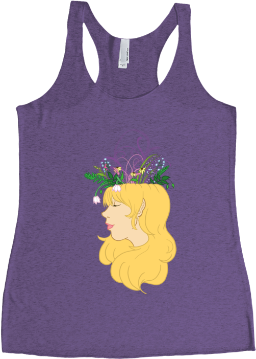 Flower Crown Racerback Tank Top - Active Tank (852x762), Png Download