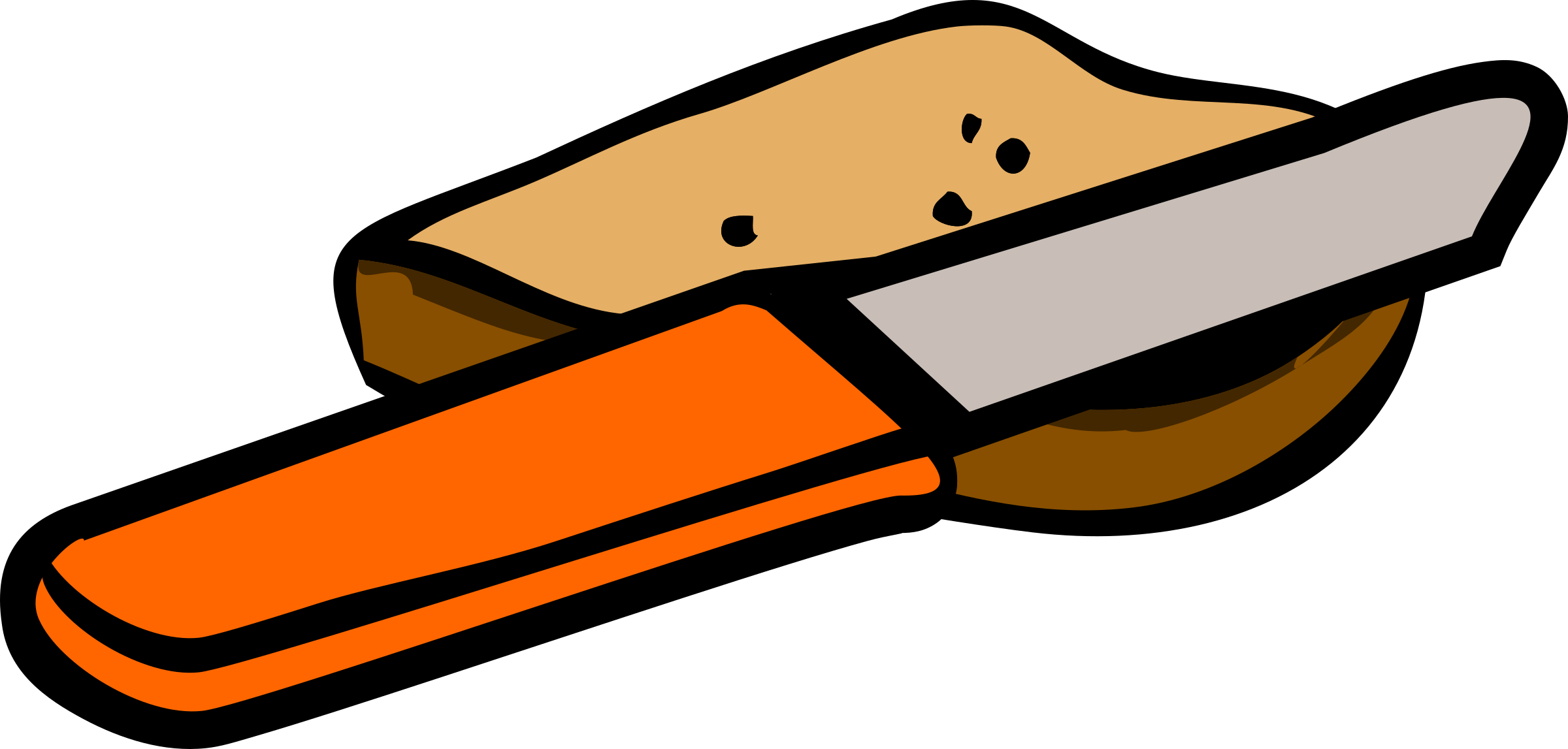 This Free Icons Png Design Of Knife And Piece Of Bread (2400x1147), Png Download