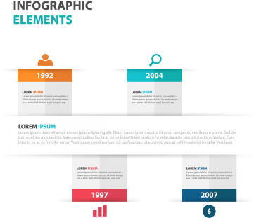 Abstract Colorful Text Box Business Infographics Elements, - Infographic (360x360), Png Download