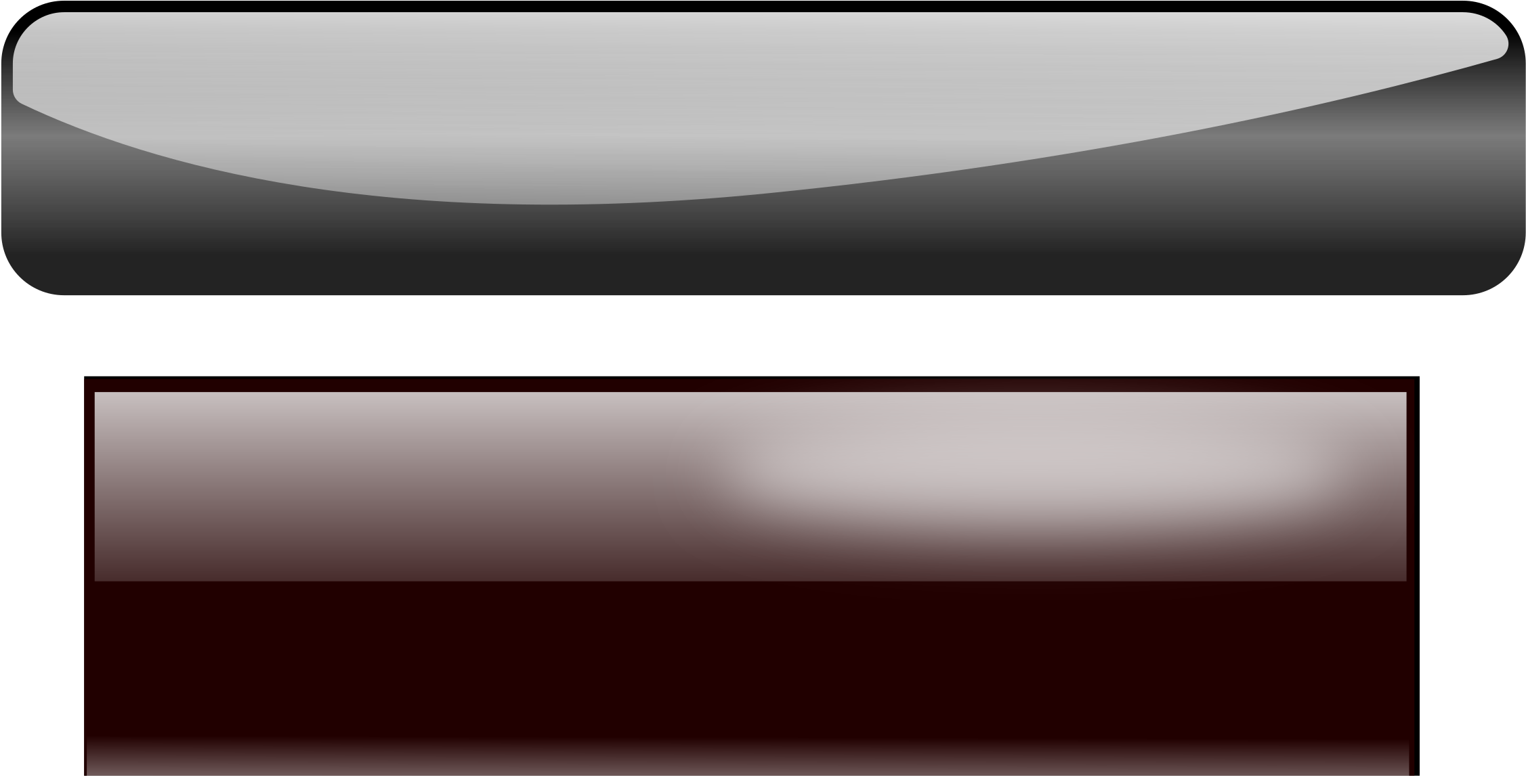 Dark Gloss Buttons Big Image Png - Glossy Black Button Png (2400x1233), Png Download