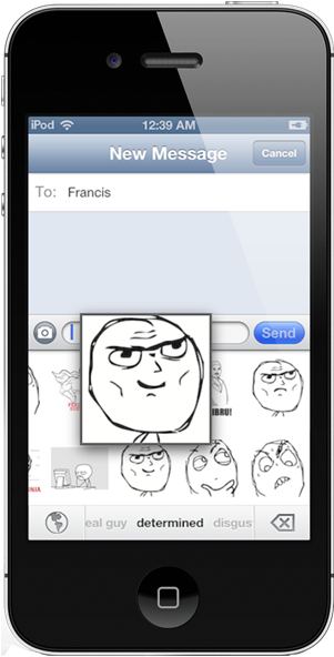 With So Many Different Rage Faces On Offer, This Keyboard - Iphone 1 Keyboard (300x602), Png Download