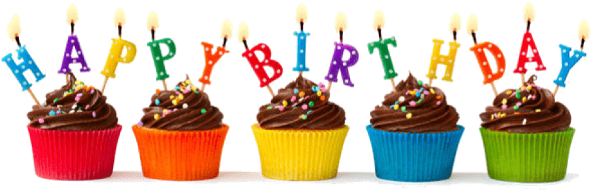 Happy Birthday Cupcakes - Happy Birthday One Line (588x343), Png Download