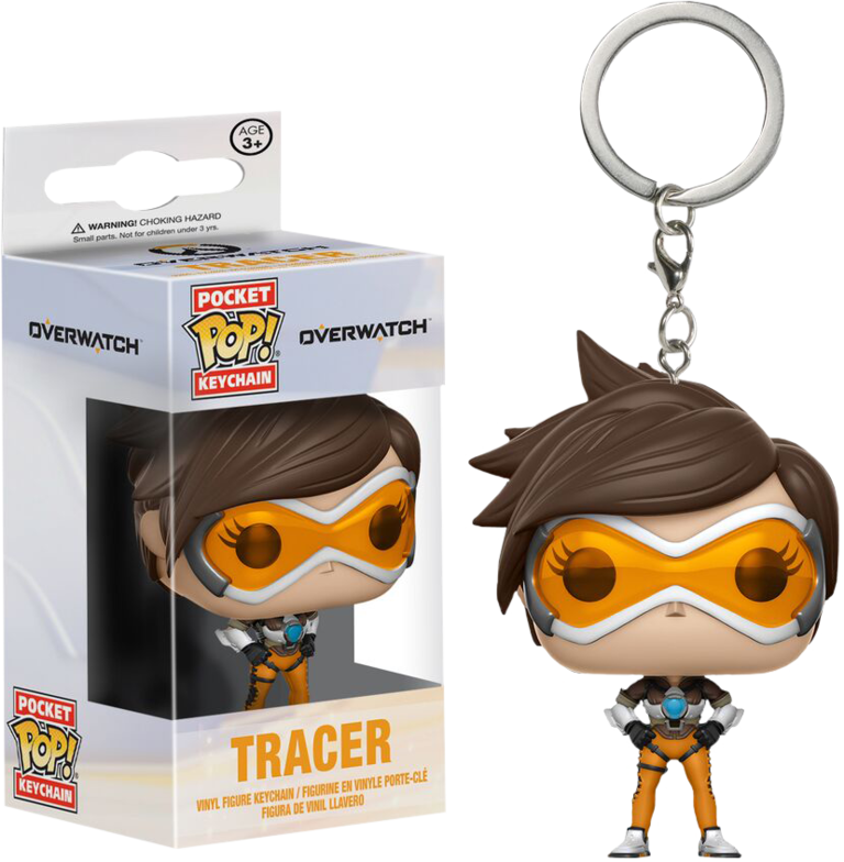 Tracer Pocket Pop Keychain - Overwatch Pop Vinyl Keychain (768x784), Png Download