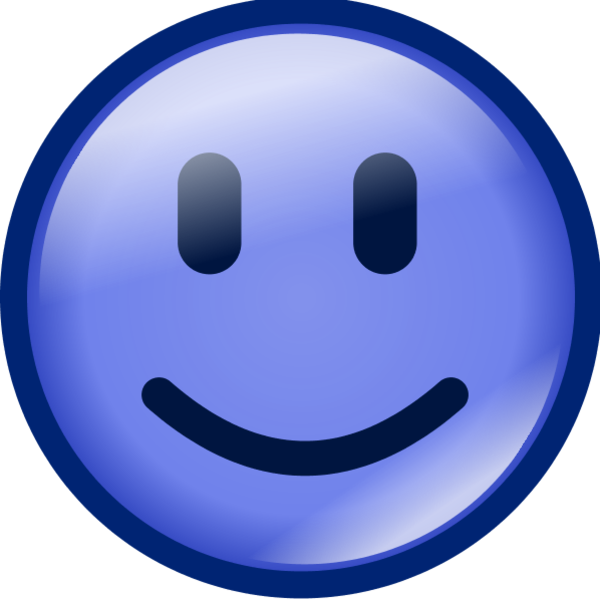 Smiley Face Vector Clip Art - Smiley Face Color Blue (600x599), Png Download