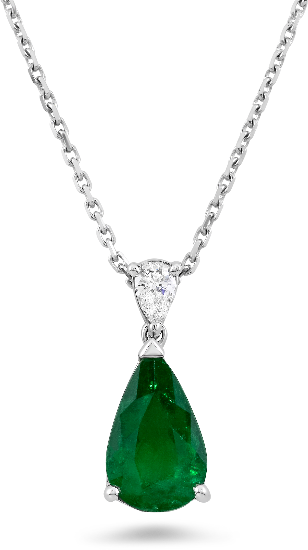 Green Diamond Pendant Png Image - Necklace (2200x2200), Png Download