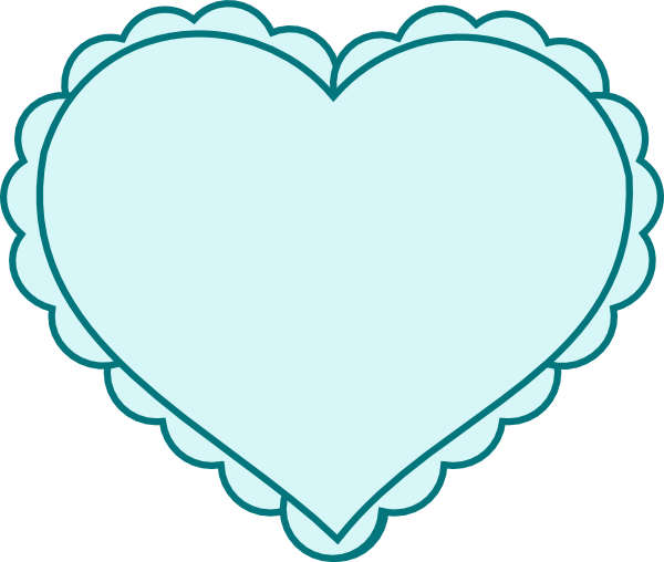 Teal Heart With Lace Outline Svg Clip Arts 600 X 508 (600x508), Png Download