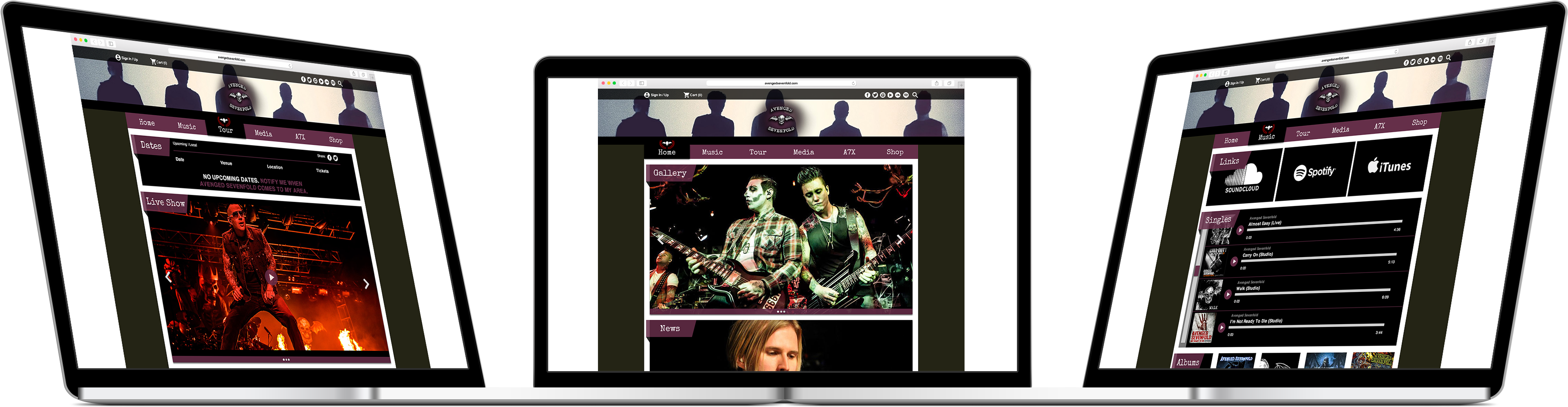 A7x Site Mockup 2 A7x Site Mockup 1 A7x Home Copy - Avenged Sevenfold (4234x1359), Png Download