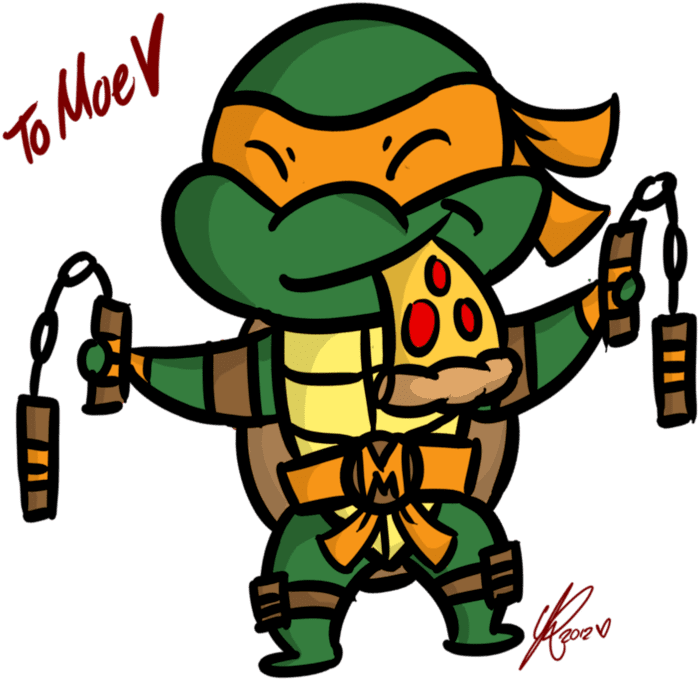Teenage Mutant Ninja Turtles, Us Man, American Comics, - Michelangelo Ninja Turtle Cartoon (750x750), Png Download