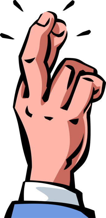 Vector Illustration Of Fingers Crossed Nonverbal Communication - Luck (341x700), Png Download