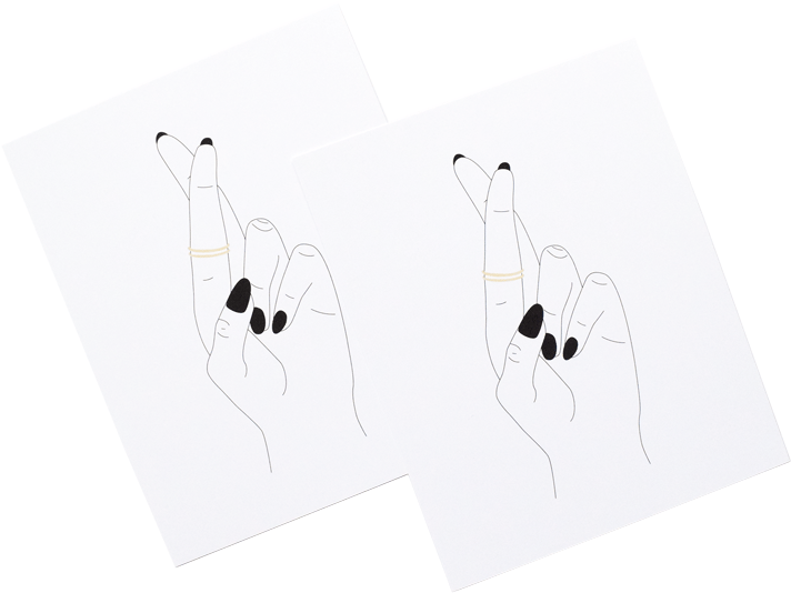 Fingers Crossed - Earrings (740x1000), Png Download
