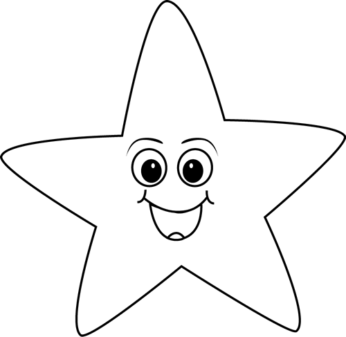 Star With Happy Face Clip Art (500x487), Png Download