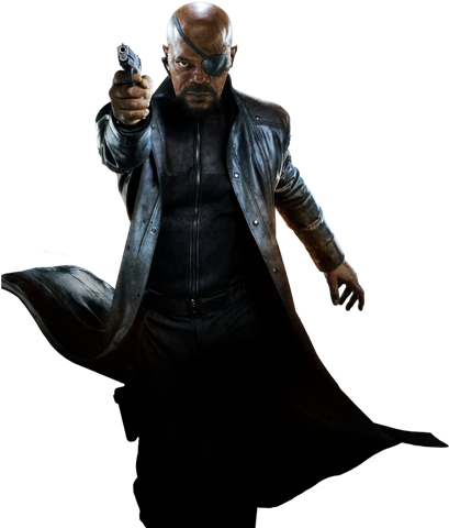 Nick Fury Samuel L Jackson Full Body - Nick Fury Avengers Png (416x479), Png Download