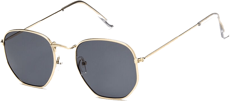 Oculos De Sol Vintage Square Edge Sunglasses Black-min - 2017 Hexagon Sunglasses Men Brand Designer Small Square (1000x1000), Png Download