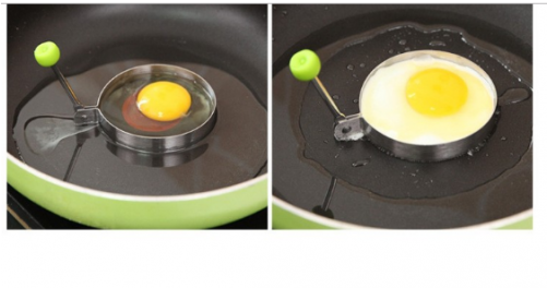 Round Cooking Kitchen Tools Stainless Steel Fried Egg - 5 - Shape Fried Egg Mold Non Stick Stainless Steel (500x500), Png Download