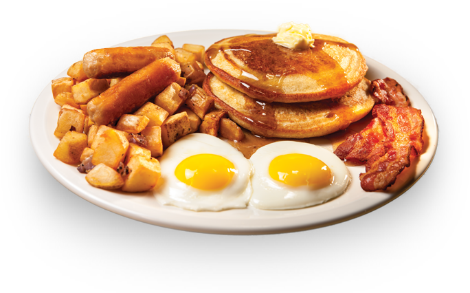 Fatburger Breakfast - Pancake & Egg Png (685x802), Png Download