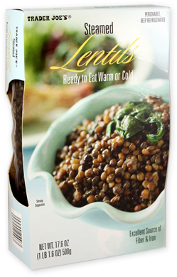 Trader Joe's Steamed Lentils - Trader Joes Lentils (343x424), Png Download