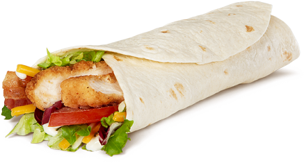 Premium Mcwrap Chicken & Bacon - Crispy Chicken And Bacon Wrap (443x319), Png Download