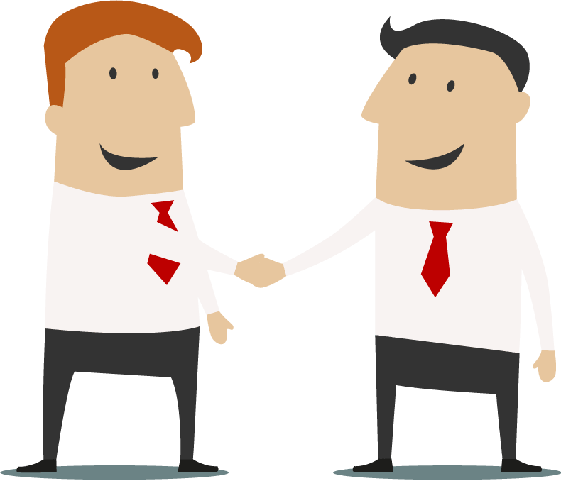 Two People Making A Handshake Deal - Clip Art (790x678), Png Download