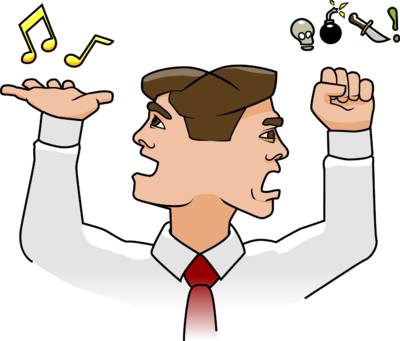 People Clipart Two Faced - Two Faced Man Clipart (400x341), Png Download