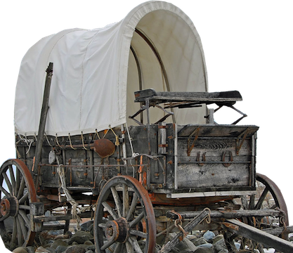 Covered Wagon-1 - Did Pioneers Ride (417x360), Png Download