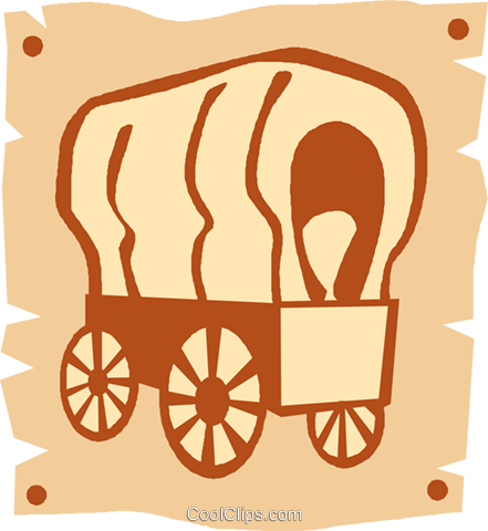 Covered Wagons Royalty Free Vector Clip Art Illustration - Clip Art (441x480), Png Download