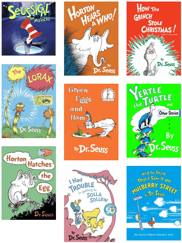 Dr Seuss Books (436x527), Png Download