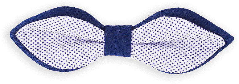 Vabien Bow Tie Blue/white Cotton - Polka Dot (800x500), Png Download