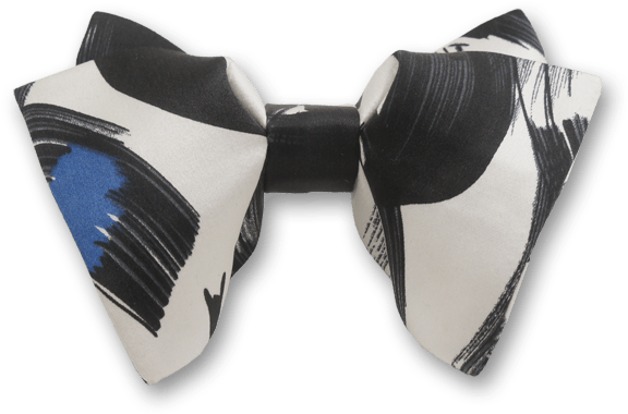 Wonderful In Blue White Black Ink Stick Bow Tie - Bow Tie (800x800), Png Download