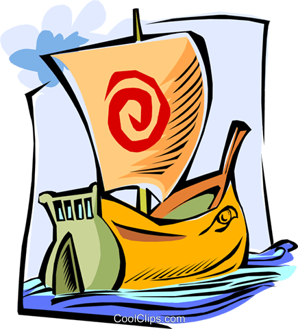 Viking Ship Royalty Free Vector Clip Art Illustration - Illustration (435x480), Png Download