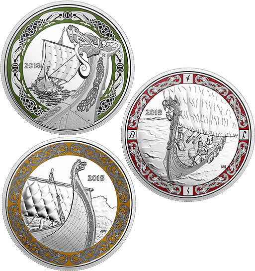 Viking Ships Coin Set - New Canadian Viking Coins (570x570), Png Download